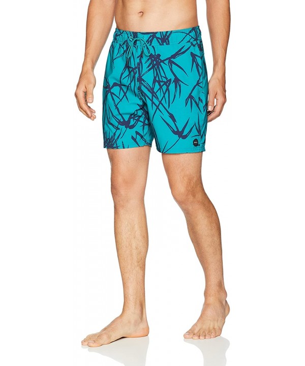 Men's Miles Elastic 17" Trunk - Green - C1189G6GNA4 $28.22-Board Shorts