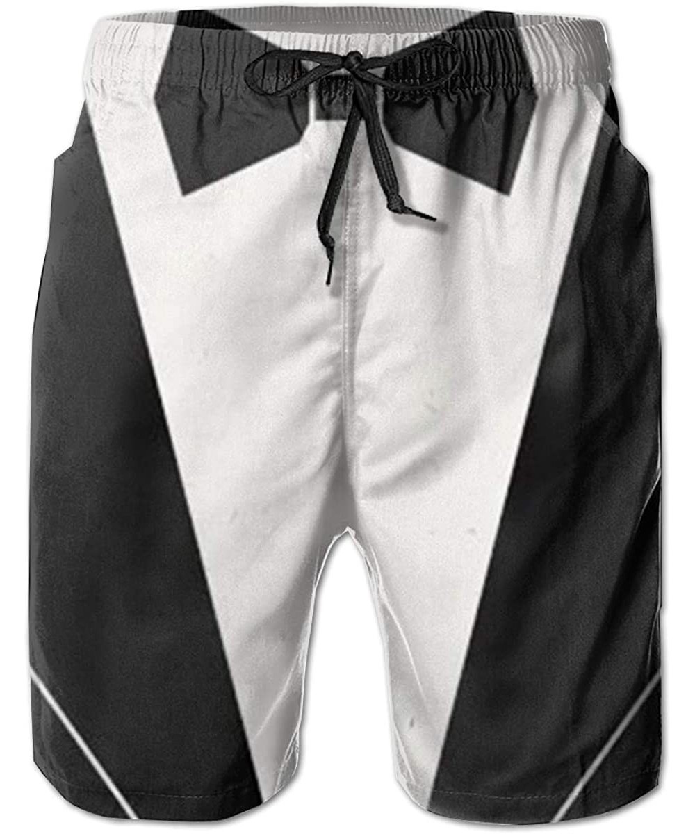 Men's Beach Shorts Swim Trunks Quick Dry Bathing Suit (Cool White Tiger King) - Bow Tie Tuxedo - C918X65C6LS $23.63-Board Shorts