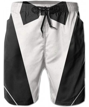 Men's Beach Shorts Swim Trunks Quick Dry Bathing Suit (Cool White Tiger King) - Bow Tie Tuxedo - C918X65C6LS $23.63-Board Shorts