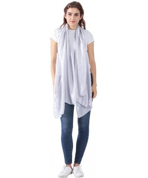 Womens Scarf Shawl Fashion Lightweight Soft Large Swim Cover up Thin Scarf Head Wrap - 00 Silver - CF18I8DZDL7 $12.22-Cover-Ups