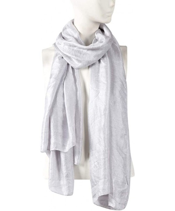 Womens Scarf Shawl Fashion Lightweight Soft Large Swim Cover up Thin Scarf Head Wrap - 00 Silver - CF18I8DZDL7 $12.22-Cover-Ups