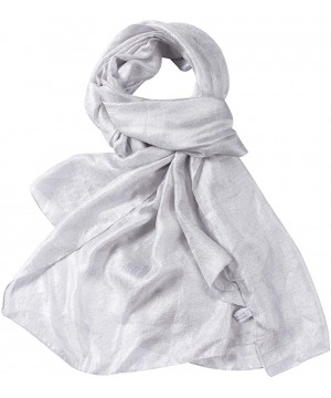 Womens Scarf Shawl Fashion Lightweight Soft Large Swim Cover up Thin Scarf Head Wrap - 00 Silver - CF18I8DZDL7 $12.22-Cover-Ups