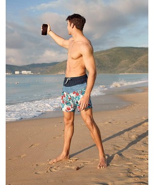 7" Swim Shorts Mens Quick Dry Swim Trunks with Mesh Lining Teen Funny Print Swimwear Swimsuit - Summer Parrot - C818NN6I55X $...