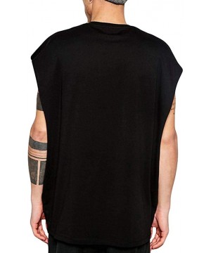 Casual Fashion Mens Summer Hip Hop Style Pure Color Sports Sleeveless Vest Tops - Black - CM18YLSCILE $13.30-Rash Guards