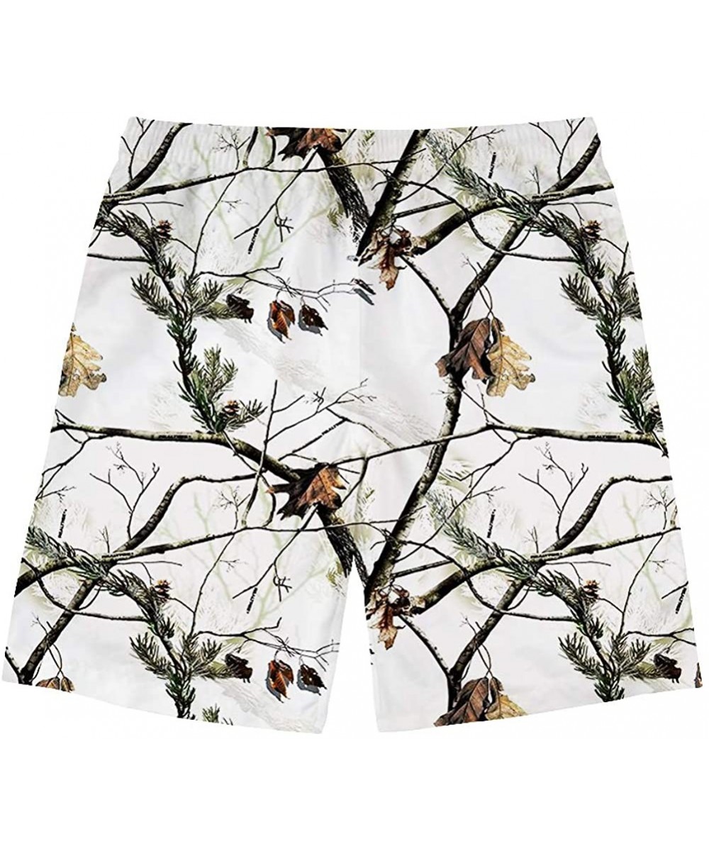 Mens World Map Swim Trunks Quick Dry Summer Surf Beach Shorts with Pocket Drawstring - White Realtree Camo - C318QME07U7 $33....