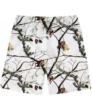 Mens World Map Swim Trunks Quick Dry Summer Surf Beach Shorts with Pocket Drawstring - White Realtree Camo - C318QME07U7 $33....