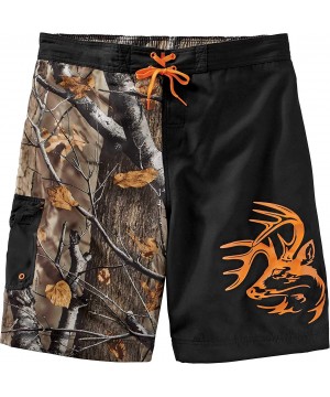 Men's Big Game Camo Swim Shorts - Black - CN1957QSZH0 $29.54-Board Shorts