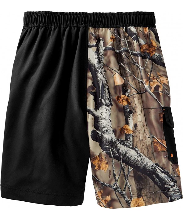 Men's Big Game Camo Swim Shorts - Black - CN1957QSZH0 $29.54-Board Shorts