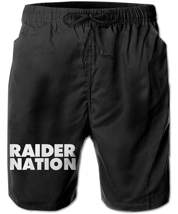 Straight Outta Raider Nation Mens Summer Casual Shorts-Beach Shorts Swim Trunks - White - CU18SKXH46X $24.04-Board Shorts