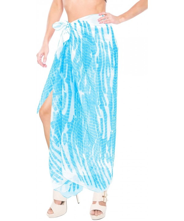 Women's Plus Size Sarong Swimsuit Cover Up Beach Wrap Skirt Full Long C - Blue_f21 - C5185M5S4GR $17.91-Cover-Ups