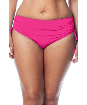 Women's Plus-Size Hayden High Waisted Bikini Swimsuit Bottom with Adjustable Side Ties - Paloma Beach Berry - CA12NG7WV4Y $22...