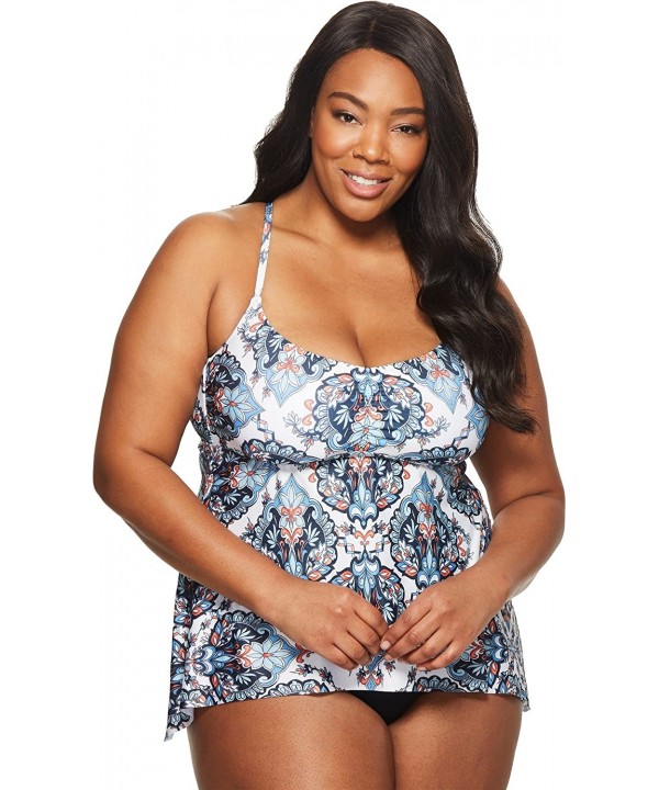 Women's Plus Size Naples Tankini Top - Multi - CV1868U7NEK $48.36-Tankinis