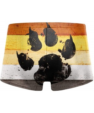 Gay Flag Bear Paw Men Swimwear Basic Long Swim Boxer Trunks Board Shorts Swimsuits - CF18X03L78K $18.72-Briefs