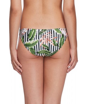 Women's Flirty Surf Rider Bikini Bottom Swimsuit - Samoa Black - CJ18HW8L6R7 $28.16-Bottoms