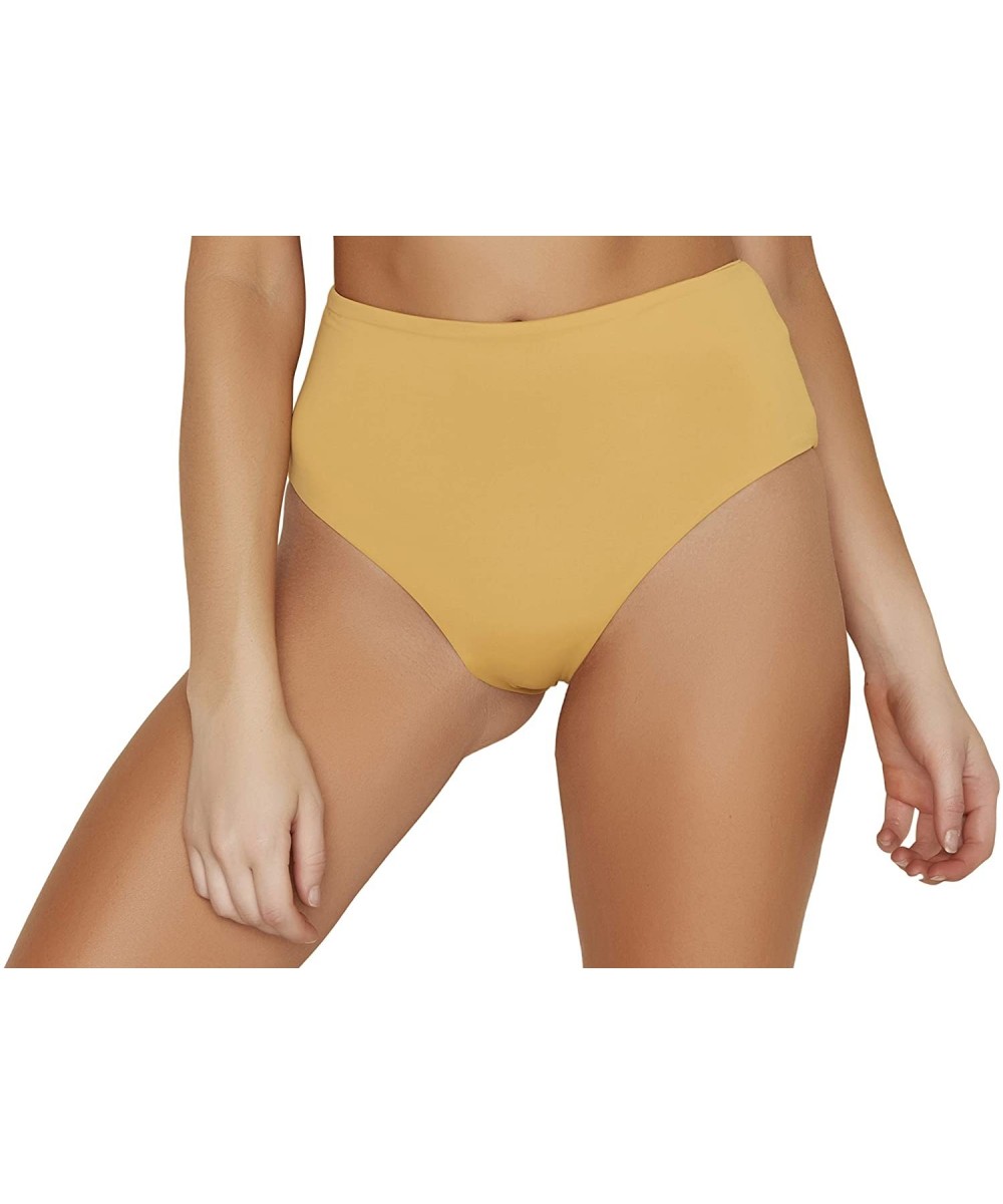 Women's Seamless Moderate Coverage High Waist Bottom - Honey - C318T3GW4YU $27.37-Bottoms