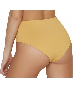 Women's Seamless Moderate Coverage High Waist Bottom - Honey - C318T3GW4YU $27.37-Bottoms