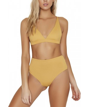 Women's Seamless Moderate Coverage High Waist Bottom - Honey - C318T3GW4YU $27.37-Bottoms