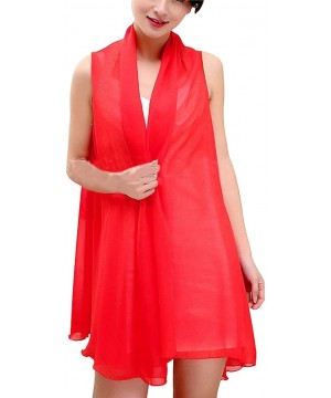 Women Chiffon Beach Scarf Shawl Sarong Dress Swimwear Cover Up Wrap - Red - C111ZO6QENJ $13.26-Racing