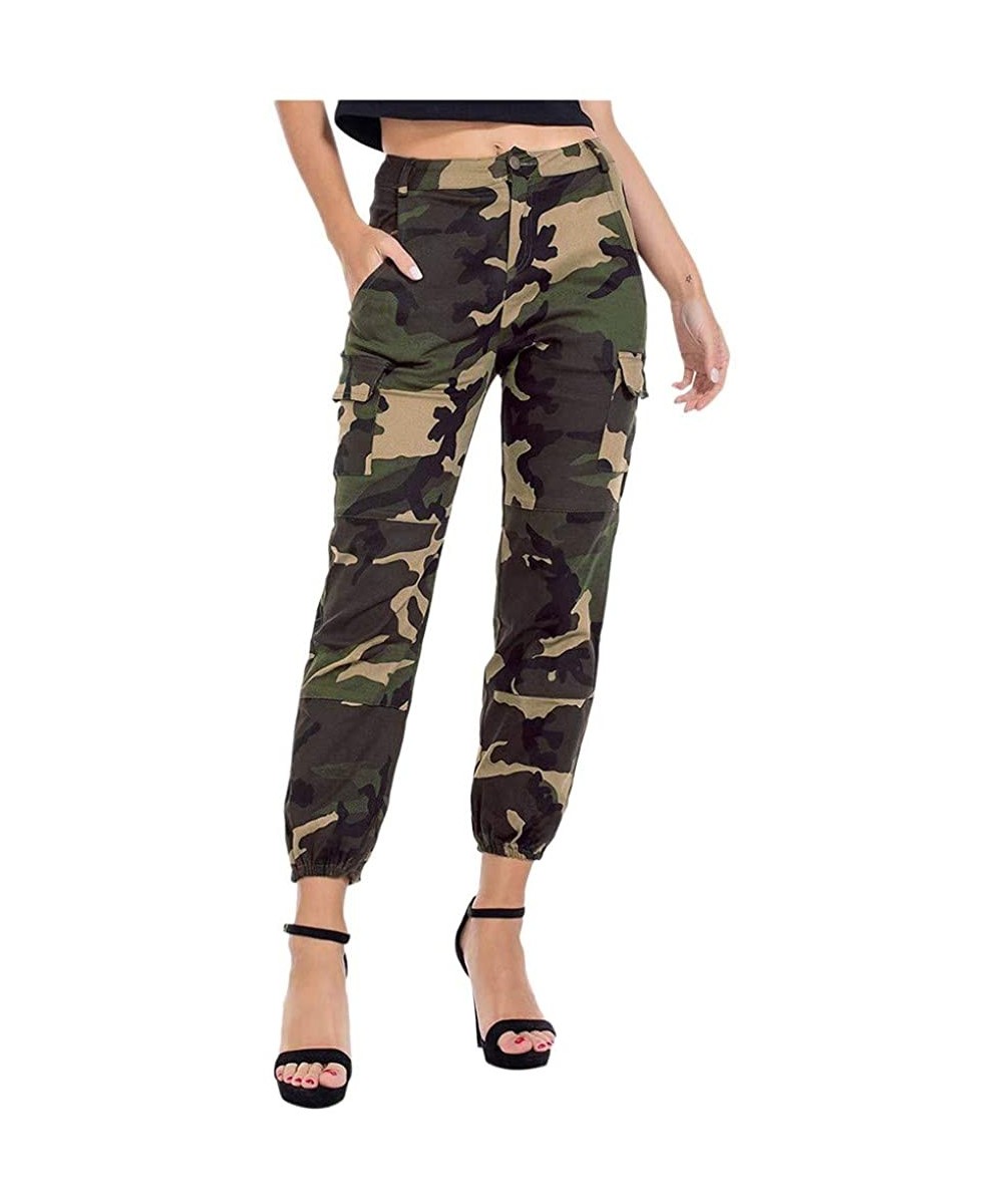 Women Summer Modal Camouflage Sports Fitness Yoga Leisure Cargo Pants - Camo Pant-green - CC18S6N53N6 $22.17-Cover-Ups