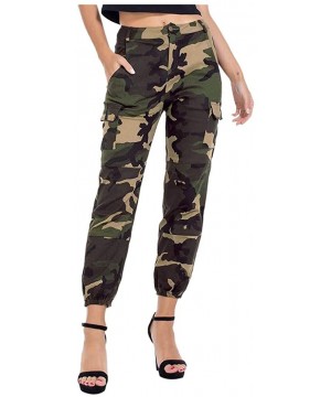 Women Summer Modal Camouflage Sports Fitness Yoga Leisure Cargo Pants - Camo Pant-green - CC18S6N53N6 $22.17-Cover-Ups