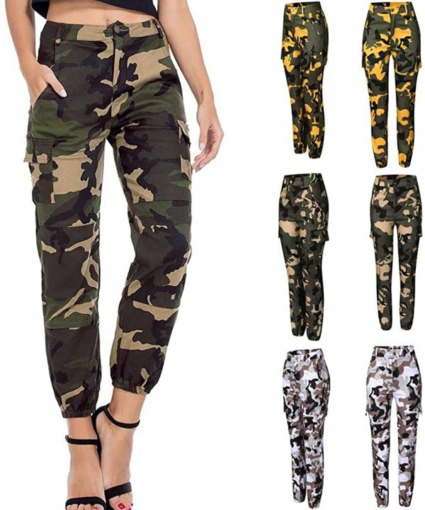 Women Summer Modal Camouflage Sports Fitness Yoga Leisure Cargo Pants - Camo Pant-green - CC18S6N53N6 $22.17-Cover-Ups