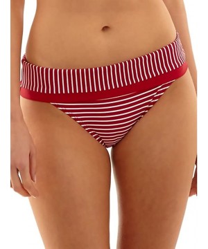 Women's Britt Stripe High Waist Bikini Bottom - Red/White - CZ12O7PBC4T $29.61-Tankinis