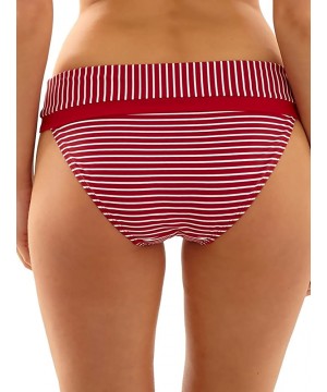 Women's Britt Stripe High Waist Bikini Bottom - Red/White - CZ12O7PBC4T $29.61-Tankinis