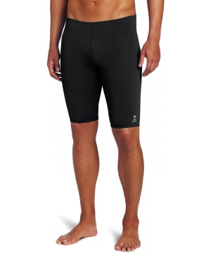 Sport Men's Solid Durafast Jammer Swim Suit - Black - C418TY4LAHC $29.27-Racing