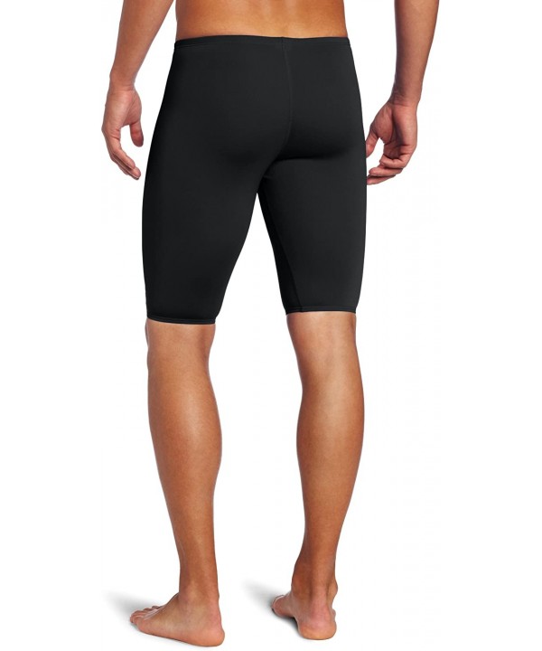 Sport Men's Solid Durafast Jammer Swim Suit - Black - C418TY4LAHC $29.27-Racing