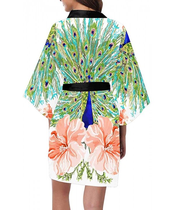 Custom Beautiful Peacock Florals Women Kimono Robes Beach Cover Up for Parties Wedding (XS-2XL) - Multi 1 - C7194S54454 $51.9...