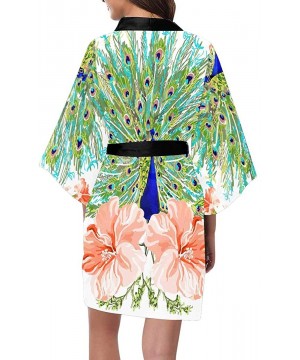 Custom Beautiful Peacock Florals Women Kimono Robes Beach Cover Up for Parties Wedding (XS-2XL) - Multi 1 - C7194S54454 $51.9...