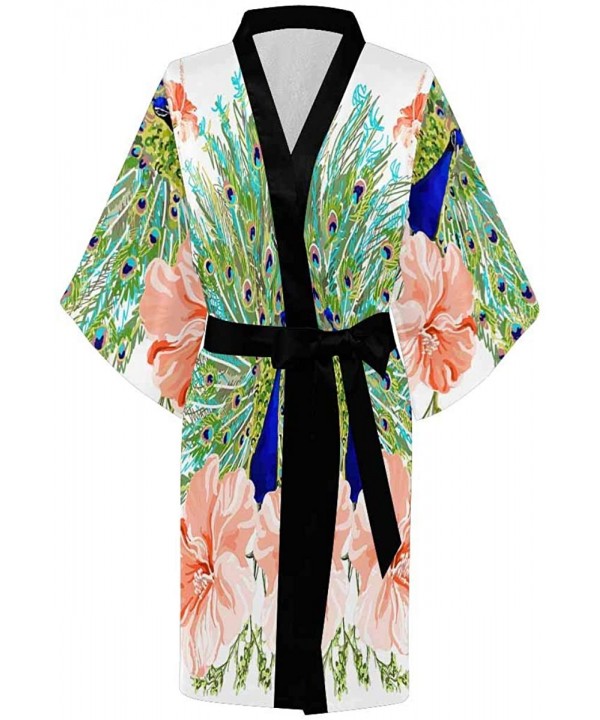 Custom Beautiful Peacock Florals Women Kimono Robes Beach Cover Up for Parties Wedding (XS-2XL) - Multi 1 - C7194S54454 $51.9...