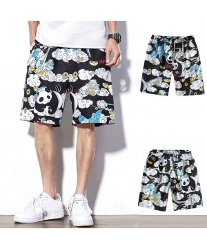 Men's Swim Drawstring Trunks Quick Dry Beach Surfing Running Swimming Shorts - D Black2 - C718U2CXG6D $23.83-Board Shorts