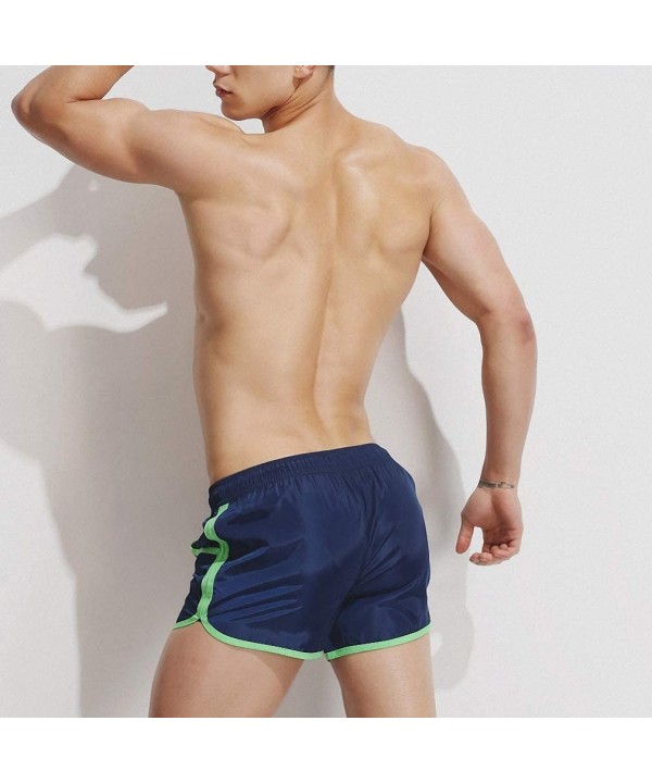 Men's Summer Beach Shorts Swim Trunks Sport Running Shorts Swimsuit Surfing Shorts Swimwear Quick Dry Beach Pants - Navy - C1...