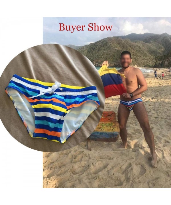 Men's Swimming Briefs Sexy Swimwear Brand Swim Trunks Sexy Low Waist Boxers - Strip With Pad - CC18S2OSUX6 $11.95-Briefs