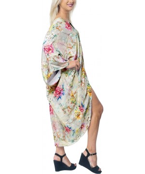 Women's Open Front Kimono Cardigan Swim Beach Cover Ups Solid Plain - Multi_x710 - CY18I00NURQ $28.06-Cover-Ups