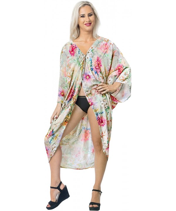 Women's Open Front Kimono Cardigan Swim Beach Cover Ups Solid Plain - Multi_x710 - CY18I00NURQ $28.06-Cover-Ups