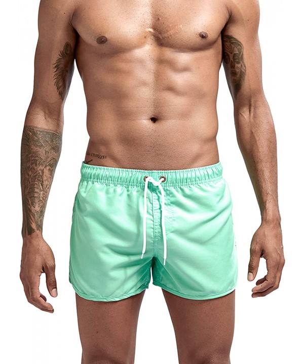 Mens Swim Trunks Quick-Drying Swim Shorts Boys Board Shorts with Mesh Lining for Summer Beach Wearing - Green - CI18UYIAYNS $...