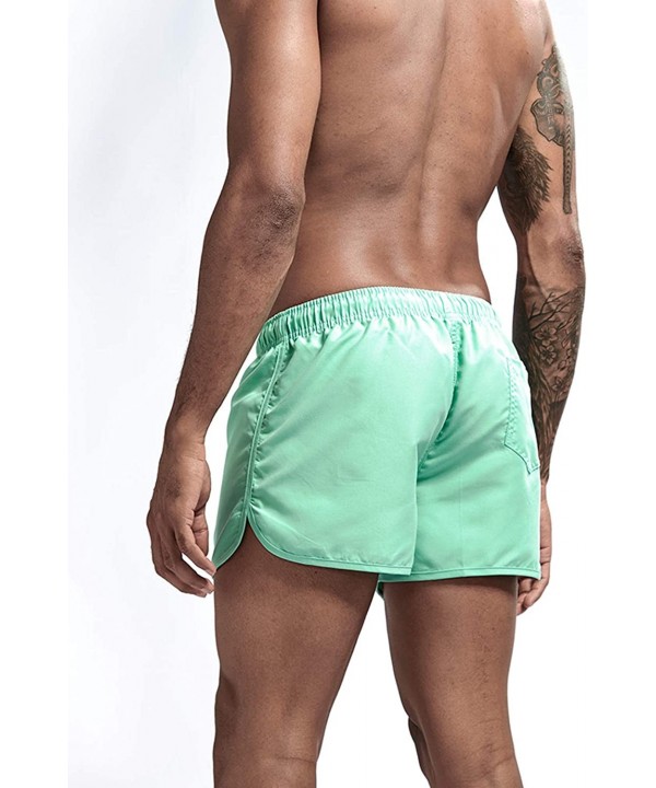 Mens Swim Trunks Quick-Drying Swim Shorts Boys Board Shorts with Mesh Lining for Summer Beach Wearing - Green - CI18UYIAYNS $...