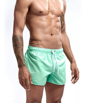 Mens Swim Trunks Quick-Drying Swim Shorts Boys Board Shorts with Mesh Lining for Summer Beach Wearing - Green - CI18UYIAYNS $...