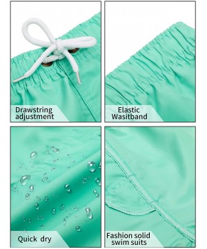 Mens Swim Trunks Quick-Drying Swim Shorts Boys Board Shorts with Mesh Lining for Summer Beach Wearing - Green - CI18UYIAYNS $...