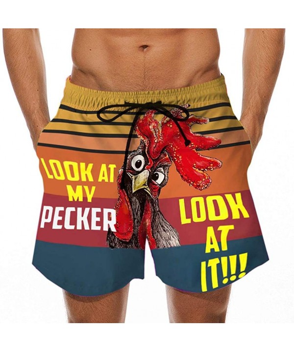 Men Drawstring Summer Beach Shorts- Cock Pecker Print Shorts Trouser Pants Swim Trunks Bermudas Shorts - Multi-g - CG19DESNHH...