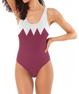 Womens Swimsuits Romanian Flag One Piece Tankini Girls Monokini - Qatar Flag - CX18QATTWLQ $18.09-One-Pieces