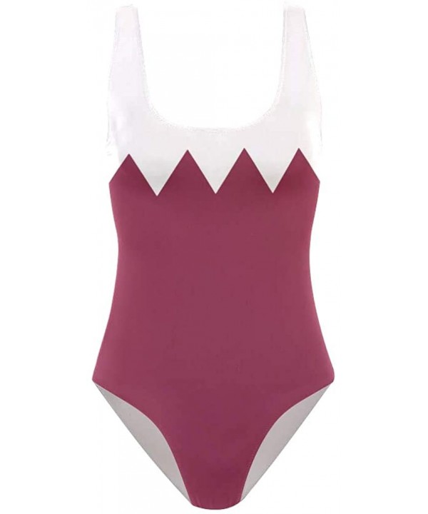 Womens Swimsuits Romanian Flag One Piece Tankini Girls Monokini - Qatar Flag - CX18QATTWLQ $18.09-One-Pieces