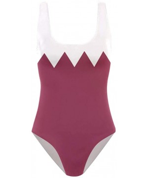 Womens Swimsuits Romanian Flag One Piece Tankini Girls Monokini - Qatar Flag - CX18QATTWLQ $18.09-One-Pieces