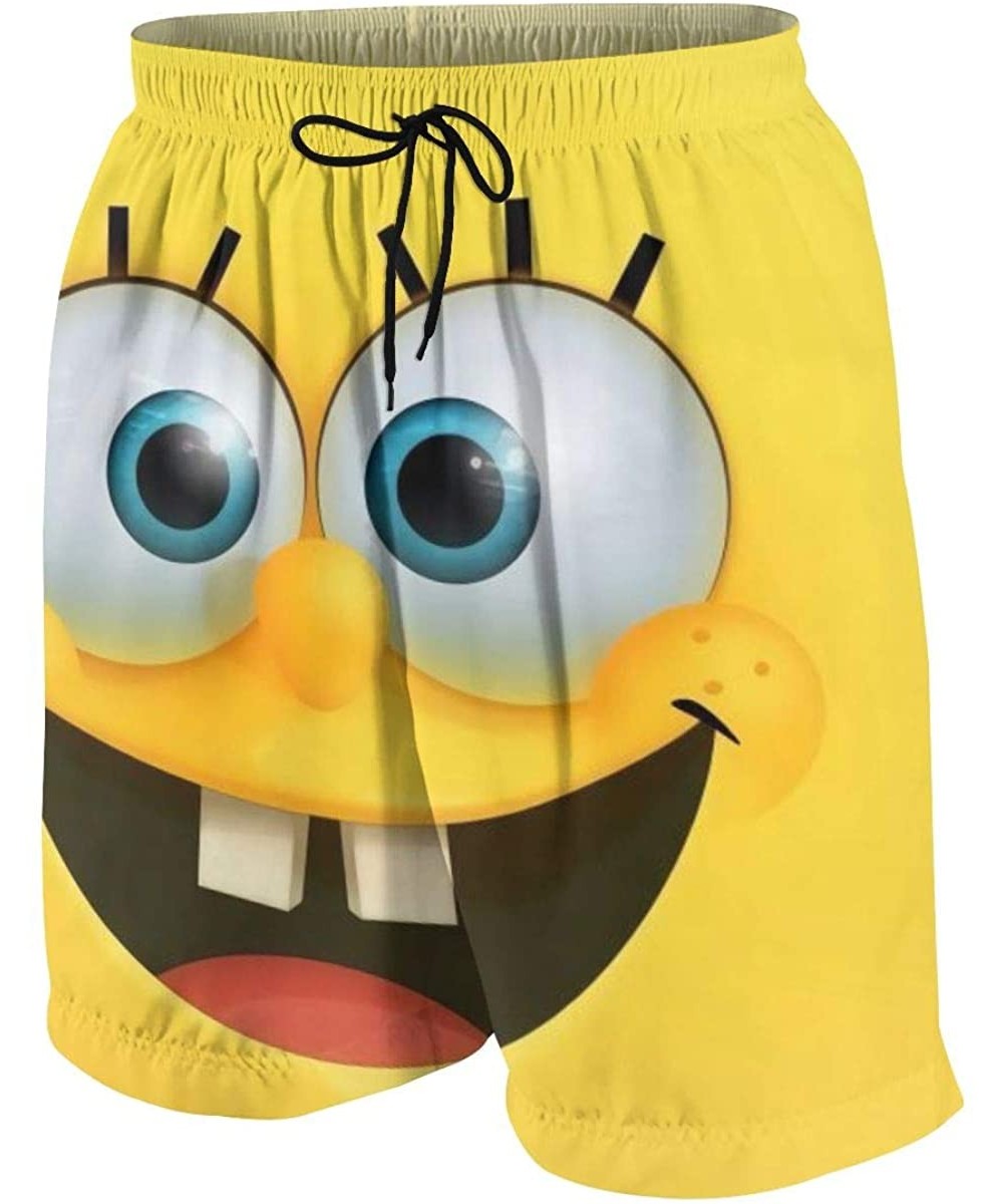 Spongebob Swim Trunks Quick Dry Breathable Summer Shorts Swimwear Bathing Suits Drawstring Walk Short - Spongebob Smile - CL1...