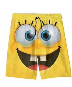 Spongebob Swim Trunks Quick Dry Breathable Summer Shorts Swimwear Bathing Suits Drawstring Walk Short - Spongebob Smile - CL1...