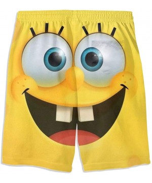 Spongebob Swim Trunks Quick Dry Breathable Summer Shorts Swimwear Bathing Suits Drawstring Walk Short - Spongebob Smile - CL1...