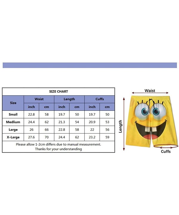 Spongebob Swim Trunks Quick Dry Breathable Summer Shorts Swimwear Bathing Suits Drawstring Walk Short - Spongebob Smile - CL1...