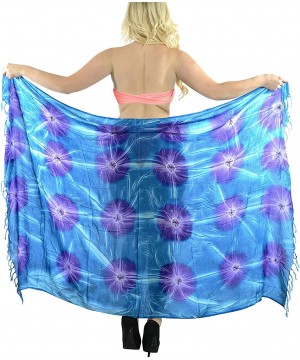 Women's Boho Shawl Beach Towels Sarong Wrap Cover Up Skirt Hand Tie Dye - Blue_l646 - CU11VGKIQKB $13.85-Cover-Ups